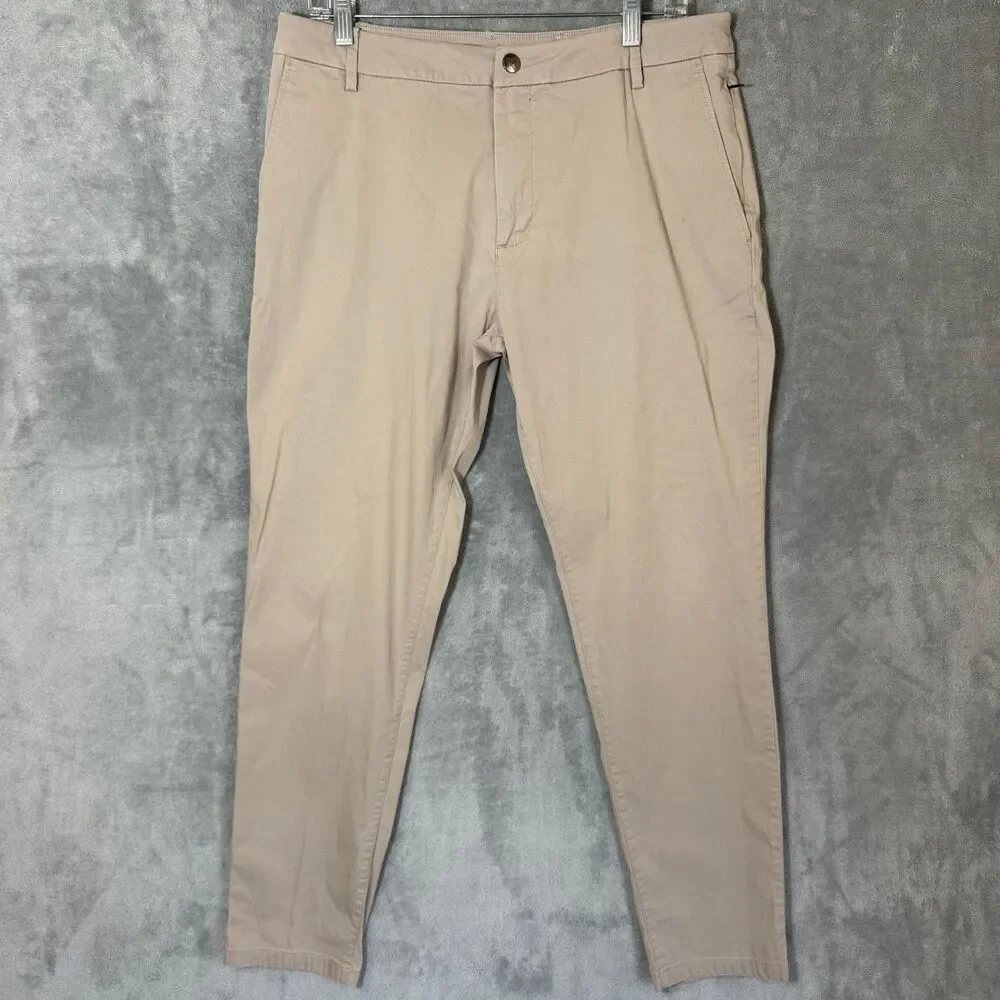 Birddogs Men's 34x32 (*34x31) Khaki Tan Chino Pants Stretch Built In Liner READ
